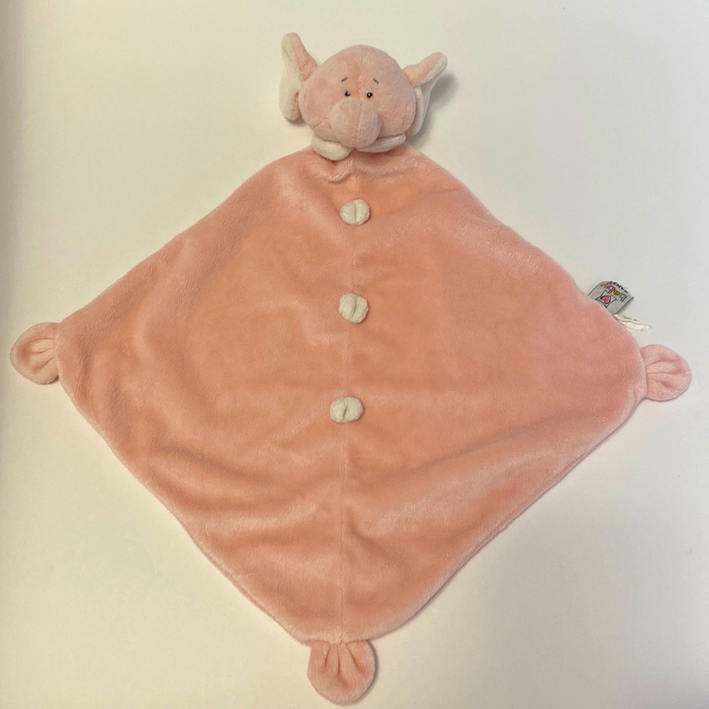 Baby Ganz Securiy Blanket Lovey Pink Elephant Baby Girl 19”x19”